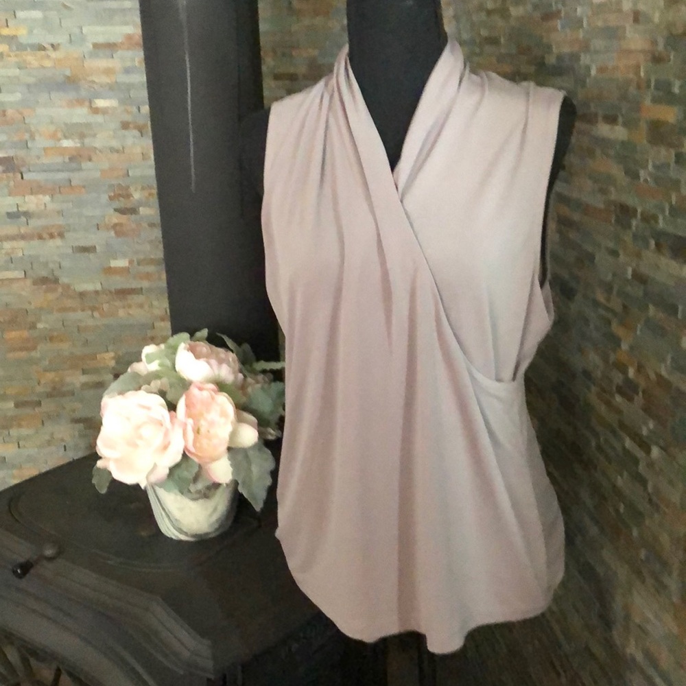 Women’s taupe sleeveless blouse